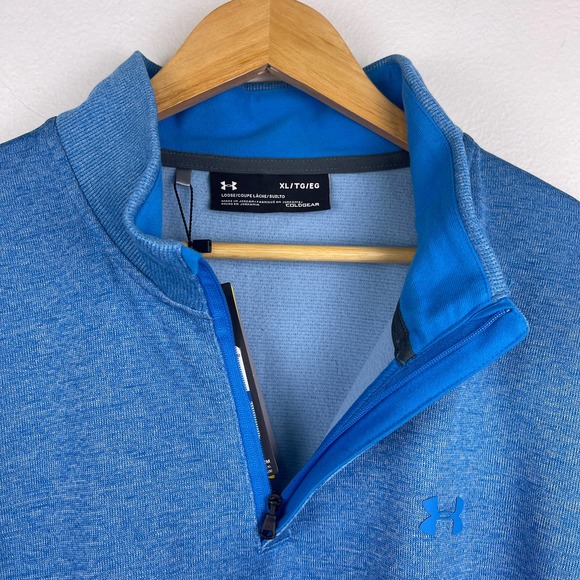 NEW Under Armour UA Storm SweaterFleece ¼ Zip Capri Blue Pullover Men’s Size XL - Picture 3 of 9